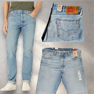Levi’s 501 Original Fit Men’s Buttonfly Straight Leg Blue Jeans W38 L34